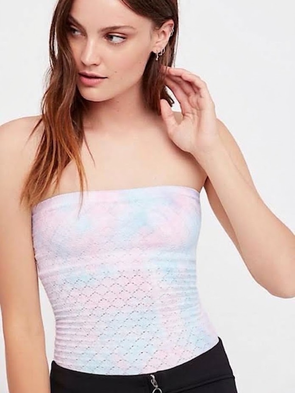 Free People Honey Seamless Tube Top in Pastel Tie Dye
